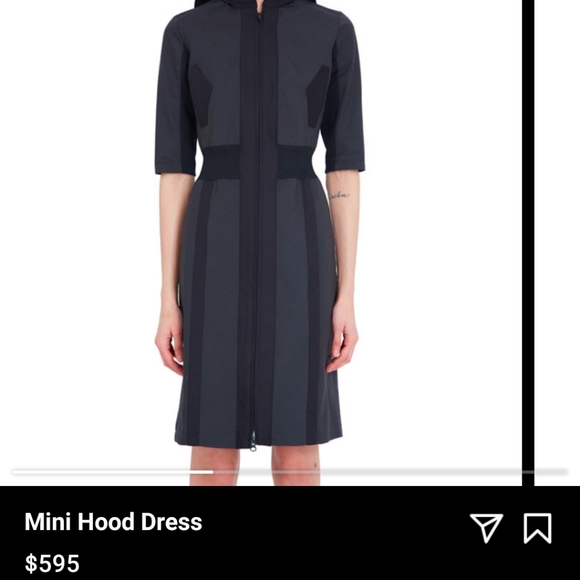 Staci Snider designer tailored mini hooded dress sz large - Picture 2 of 12